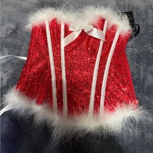 Source Unknown Red Sequin Shapewear Corset